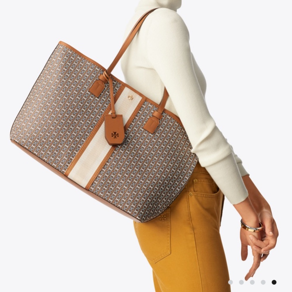 NEW TORY BURCH GEMINI LINK CANVAS TOTE